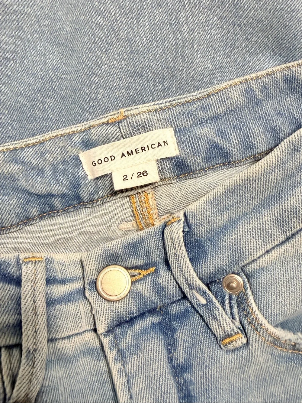 Good American Women's Light Blue Distressed High-Rise Skinny Jeans NWOT
